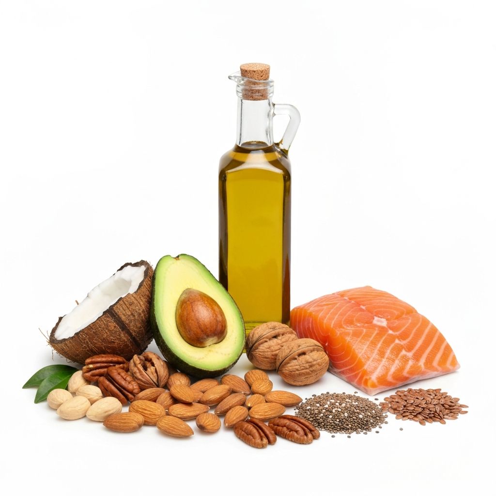 Collection of healthy fat sources