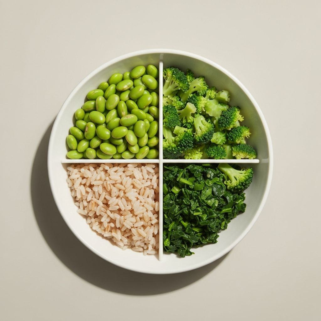 Whole grain rice bowl with vegetables